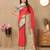 Red color soft silk fabric ethnic weaving jacquard designer partywear heavy saree