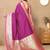 Wine color soft silk fabric ethnic weaving jacquard designer partywear heavy saree