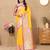 Mustard color soft silk fabric ethnic weaving jacquard designer partywear heavy saree