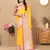 Mustard color soft silk fabric ethnic weaving jacquard partywear heavy saree