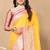 Mustard color soft silk fabric ethnic weaving jacquard designer partywear heavy saree
