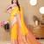 Mustard color soft silk fabric ethnic weaving jacquard designer partywear heavy saree