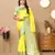 Yellow color soft silk fabric ethnic weaving jacquard partywear heavy saree