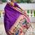 Magenta color sophisticated paithani silk fabric woven jacquard meenakari designer saree