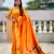 Orange color sophisticated paithani silk fabric woven jacquard meenakari saree