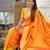 Orange color sophisticated paithani silk fabric woven jacquard meenakari designer saree