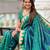 Rama color sophisticated paithani silk fabric woven jacquard meenakari designer saree