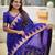 Royal blue color sophisticated paithani silk fabric woven jacquard meenakari designer saree