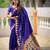 Royal blue color sophisticated paithani silk fabric woven jacquard meenakari designer saree