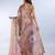 Brown color blended cotton fabric designer digital printed casual girlie saree