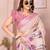 Peach color linen cotton fabric designer printed formal looks sophisticated saree
