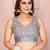 Grey color linen cotton fabric festive looks printed saree