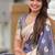 Lavender color banarasi silk saree with woven jacquard designer ethnic style