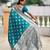 Teal green color banarasi silk saree with woven jacquard designer ethnic style
