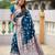 Teal blue color banarasi silk saree with woven jacquard designer ethnic style