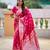 Pink color banarasi silk saree with woven jacquard designer ethnic style