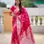 Pink color banarasi silk saree with woven jacquard ethnic style