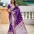 Violet color banarasi silk saree with woven jacquard ethnic style