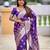 Violet color banarasi silk saree with woven jacquard designer ethnic style