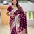 Magenta color banarasi silk saree with woven jacquard designer ethnic style