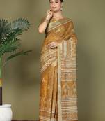 ready to wear mustard color stylish saree with pocket