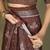 Brown color stylish pre stitched saree with pocket for trendy  girls