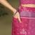 Purple color stylish pre stitched saree with pocket for trendy  girls