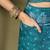 Sea green color stylish pre stitched saree with pocket for trendy  girls