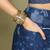 Blue color stylish pre stitched saree with pocket for trendy  girls