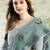 Green color linen fabric sophisticated floral embroidered saree