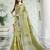 Pista green color linen fabric sophisticated floral embroidered saree