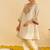 Ivory embroidered silk kurta set