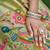 Green color graceful woven meenakari designer saree on assam silk fabric