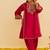 Hot pink embroidered silk kurta set