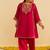 Hot pink embroidered silk kurta set