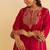 Hot pink embroidered silk kurta set