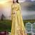 Yellow color graceful woven meenakari designer saree on assam silk fabric