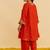 Orange embroidered silk kurta set