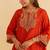 Orange embroidered silk kurta set