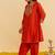 Orange embroidered silk kurta set