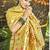 Yellow color heavy looks woven meenakari designer assam silk saree