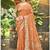 Orange color heavy looks woven meenakari designer assam silk saree