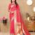 Gajri color paithani silk woven meenakari jacquard designer traditional rich ethnic saree