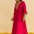Hot pink embroidered silk kurta set