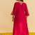 Hot pink embroidered silk kurta set