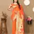 Orange color paithani silk woven meenakari jacquard traditional rich ethnic saree