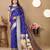 Royal blue color paithani silk woven meenakari jacquard designer traditional rich ethnic saree