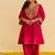 Hot pink embroidered silk kurta set