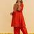 Orange embroidered silk kurta set