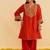 Orange embroidered silk kurta set